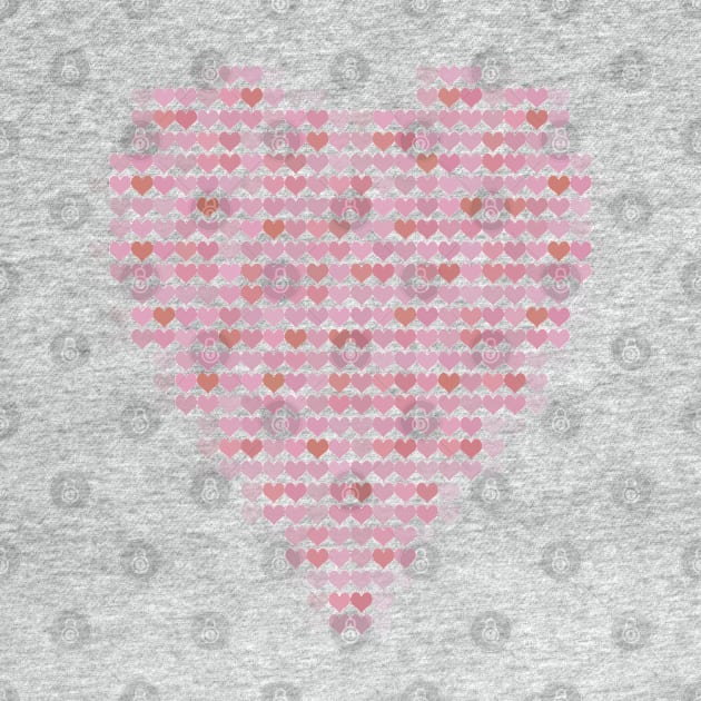 Daisy Pink Heart Filled with Hearts for Valentines Day by ellenhenryart